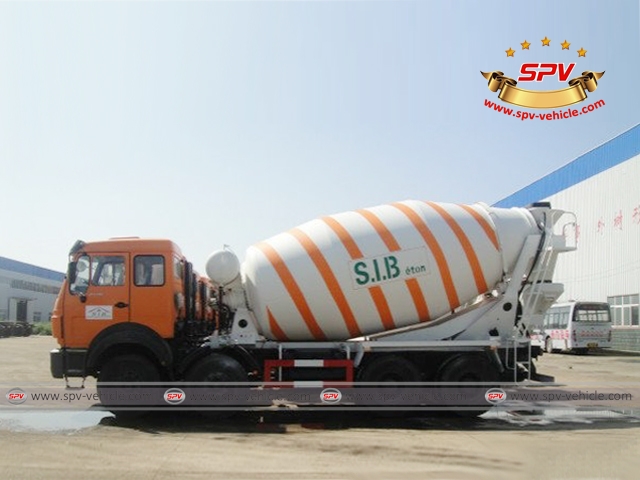 Left view of 10 units of Beiben concrete mixer truck, shipped to Nigeria